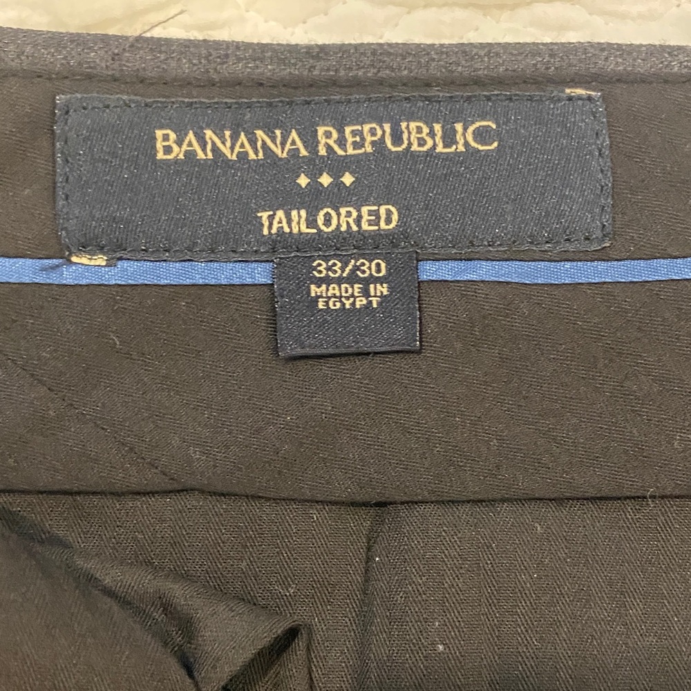 NWOT Men’s Banana Republic Tailored Charcoal Heather Trousers Sz 33/30 - Picture 2 of 3